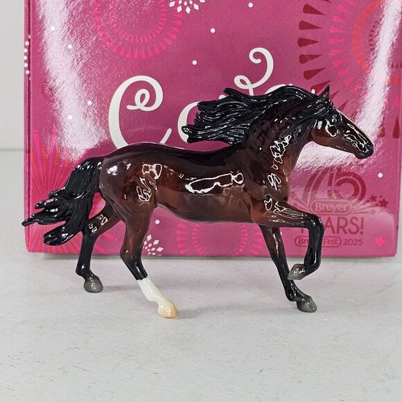 2025 Breyerfest Stablemate Cava Mirado Cantering Andalusian Glossy Dapple Bay - Picture 2 of 9